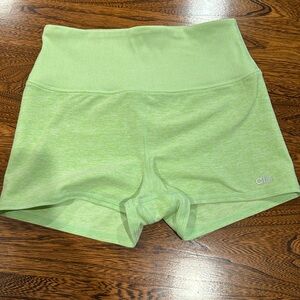 ALO Yoga light lime green stretchy and short yoga shorts size small